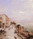 A View of Posilippo, Naples by Franz Richard Unterberger